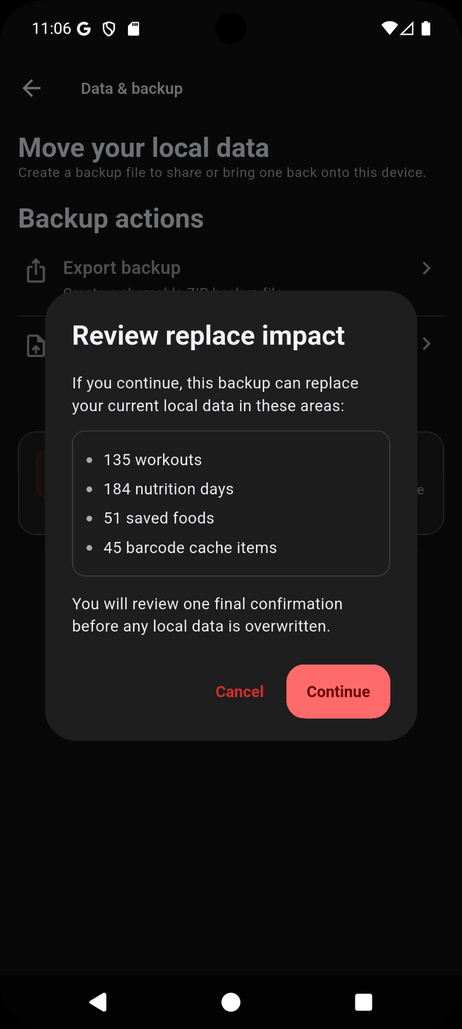 Review replace impact screen